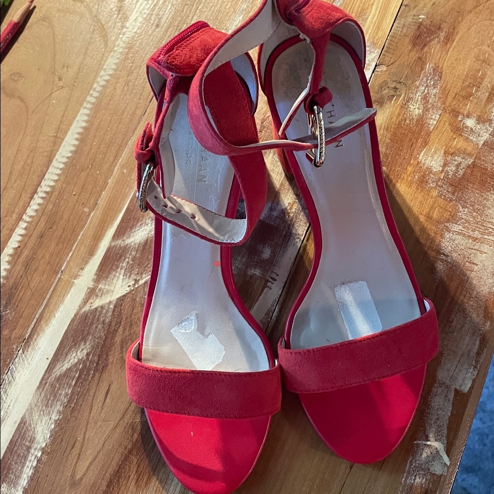 Cole Haan Red Suede Sandals
